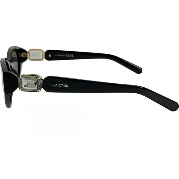 Swarovski SK0350 Womens Plastic Sunglass 01A Shiny Black 55-17 Gray Lens w Case - Picture 4 of 5